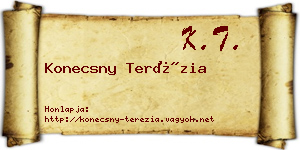 Konecsny Terézia névjegykártya
